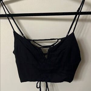 Urban Outfitters Lace-up Black Tank Top